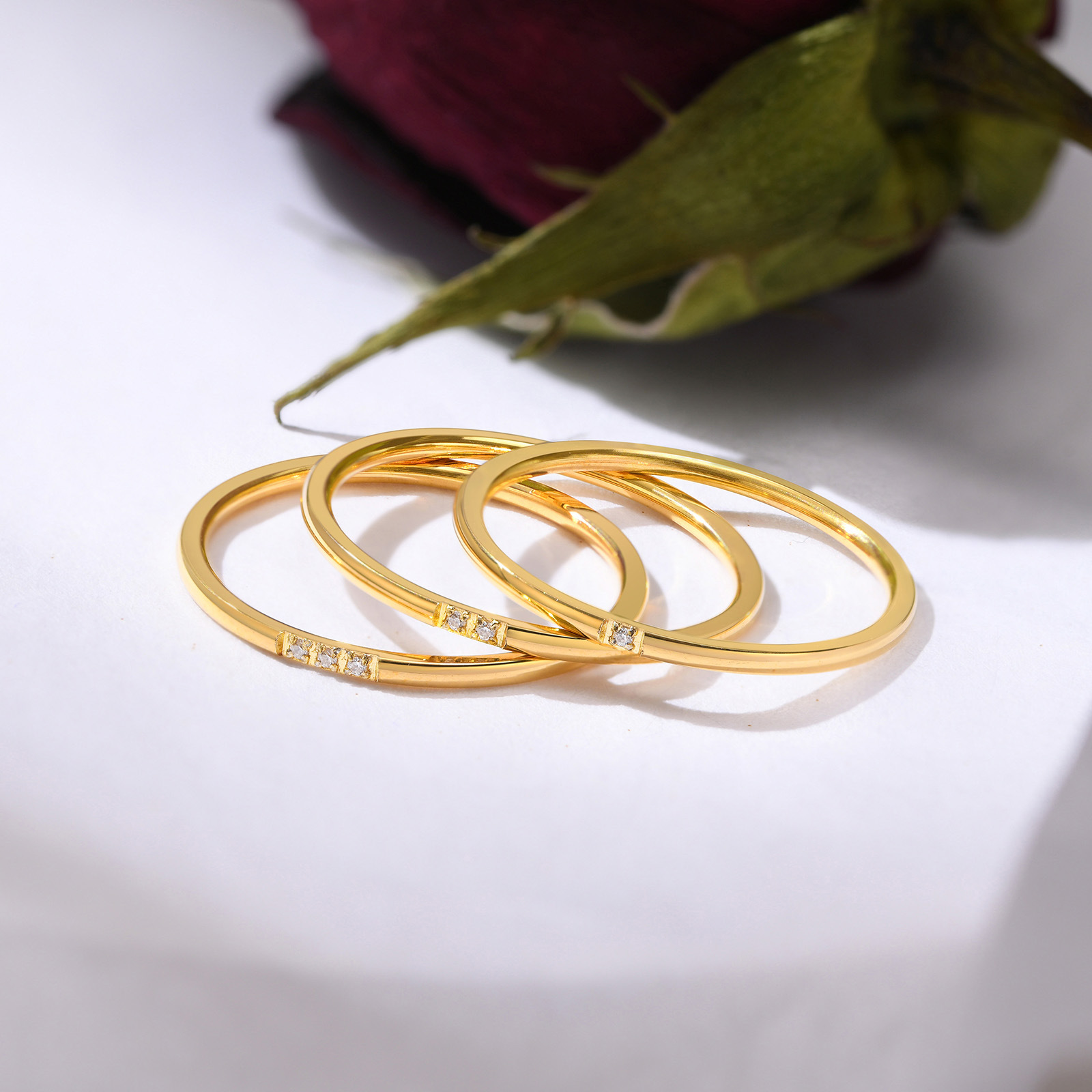 Simple Style Geometric Titanium Steel Rings Inlay Zircon Stainless Steel Rings