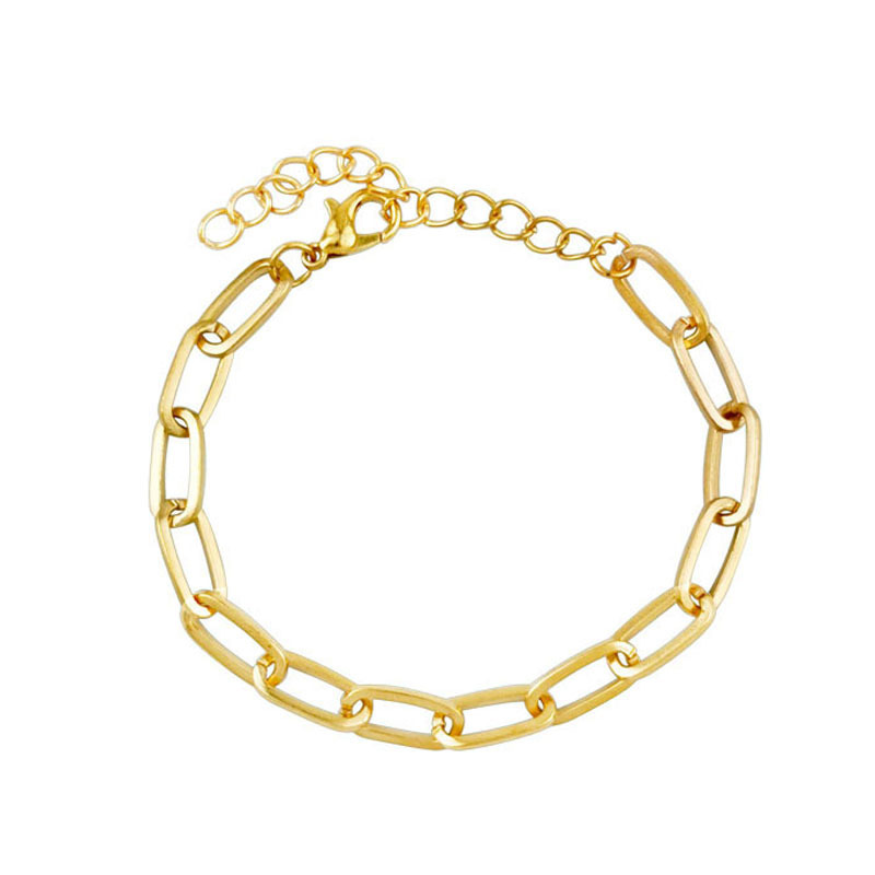 Amazon's Hot-Selling European and American Simple Cold Style Paper Clip Thick Chain Bracelet for Women Ins Hip-Hop Cuban Bracelet Amazon's Hot-Selling European and American Simple Cold Style Paper Clip Thick Chain Bracelet for Women Ins Hip-Hop Cuban Bracelet