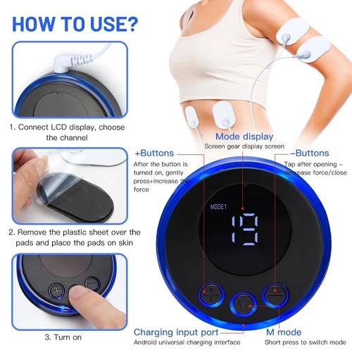 Cross-border intelligent EMS massage pad foot massage machine USB charging portable foot massager massage foot pad jack host
