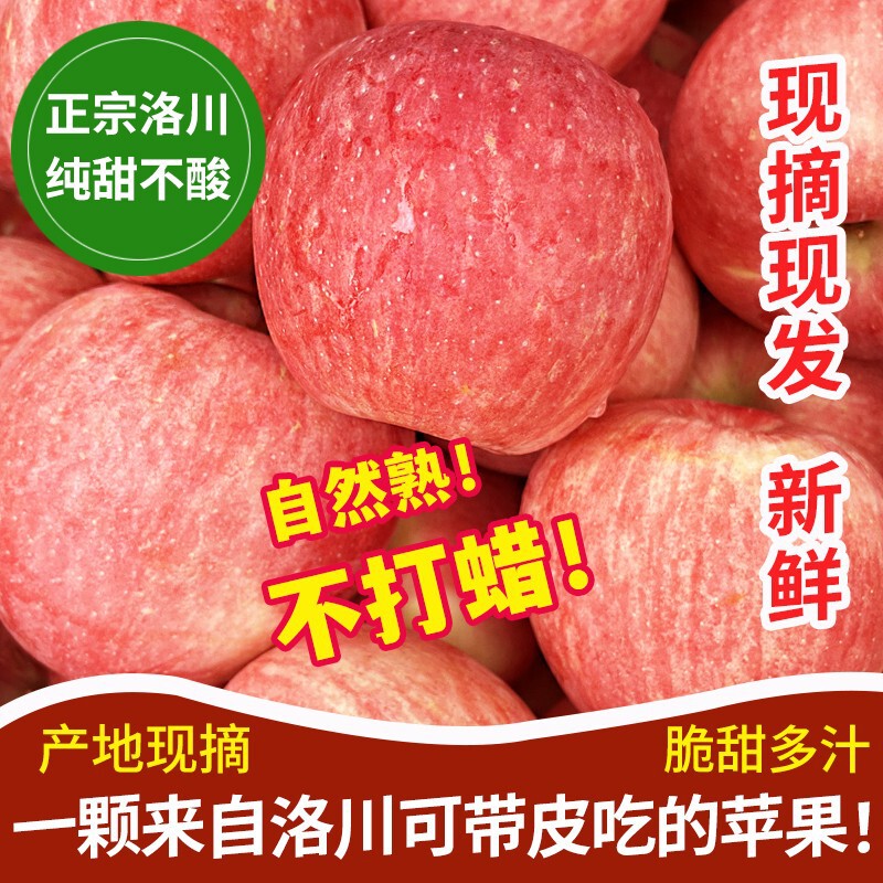 Shaanxi Luochuan Apple Company Welfare-Grade Crisp, Sweet, Juicy, Red Apple with a Sugar Core, Wholesale and Dropshipping Available