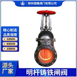 现货明杆铸铁闸阀手动法兰楔式软密封弹性座封煤气阀门
