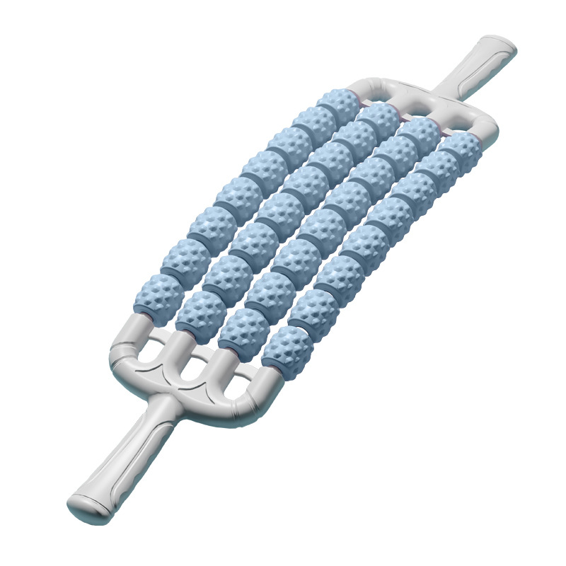 Upgraded thickened 32-bead [four rows bendable] blue massage stick