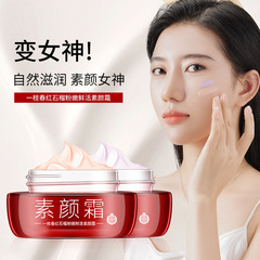 A branch of spring red pomegranate fresh and natural foundation, brightening skin tone, moisturizing and hydrating, natural foundation cosmetic.