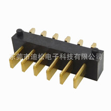 6PIN黄铜镀金电池连接器2.5间距充电座公座DS-B01M-E-6P-R4-SMT
