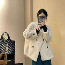 皮毛一体皮草外套女冬季新款仿貂毛仿皮草大衣时尚百搭爆款
