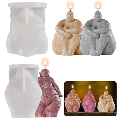 Nordic abstract diy human body candle silicone mold thick fat woman home decoration ornament resin mold