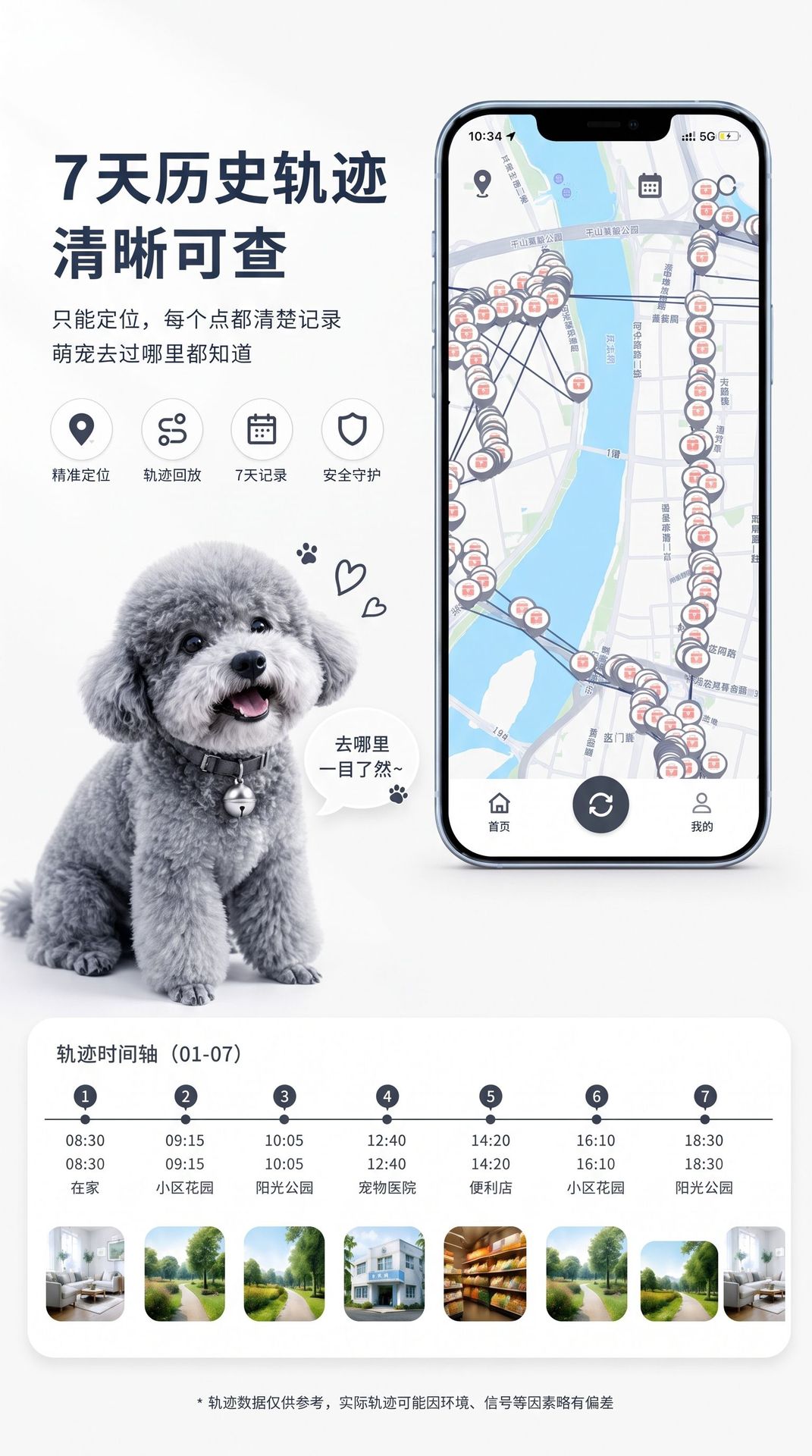 Pet GPS Tracker Mini Portable Cat Dog Locator Anti-Loss Device