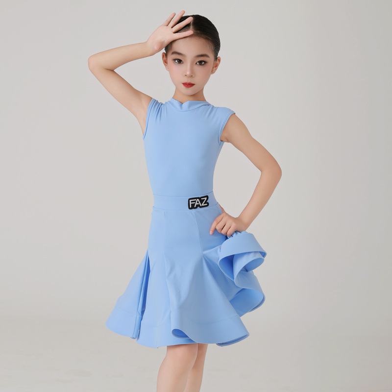 FAZ 子供ラテンダンス競技服子供ラテンダンス服女の子ラテンダンスパフォーマンス服ラテンダンストレーニング服|undefined