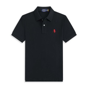 American Style Casual Foreign Trade POLO Short Men's Pure Cotton Lapel Loose Large Size Pony Embroidered Polo Shirt