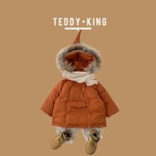 Teddy King男童羽绒服2023冬装中小童韩版新款儿童尖尖帽羽绒服潮