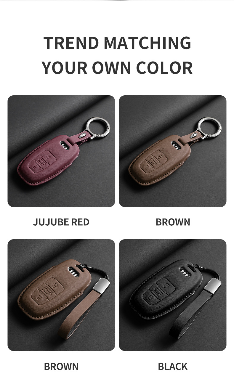 Suitable for Audi A6L Key Cover A6 Same Car Original Color Q8 Bag A4L Car A3L Car Q5 La7 Shell Q3 Buckle Q7 Cross-Border