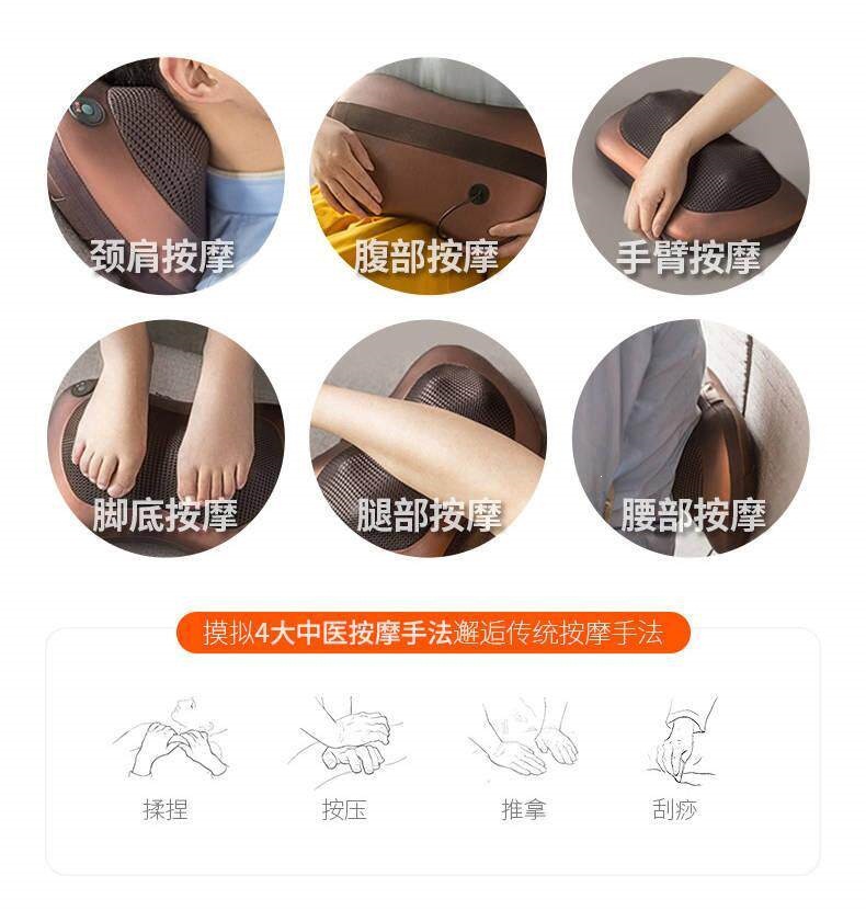 Suitable for cervical spine massager, electric massage pillow for back, waist, neck, shoulder, and neck kneading, car pillow, magical home tool