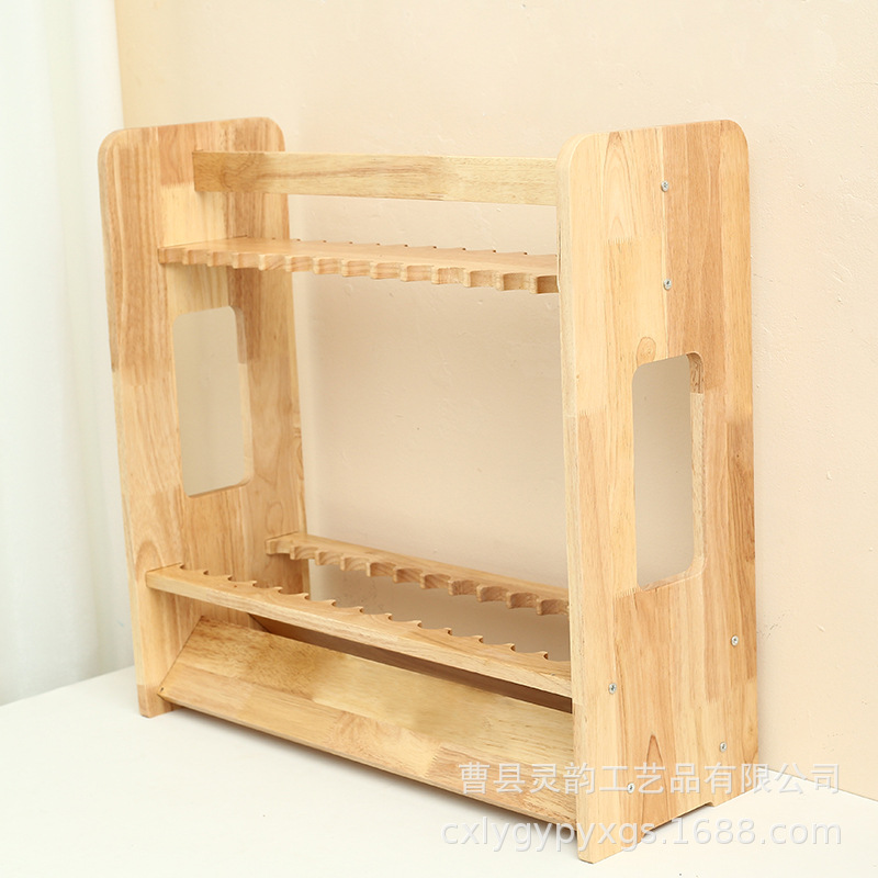 Estante de caña de pescar de bambú estante de almacenamiento de varilla de billar de madera sala de billar organizador estante de exhibición estante de tienda de artes de pesca en stock