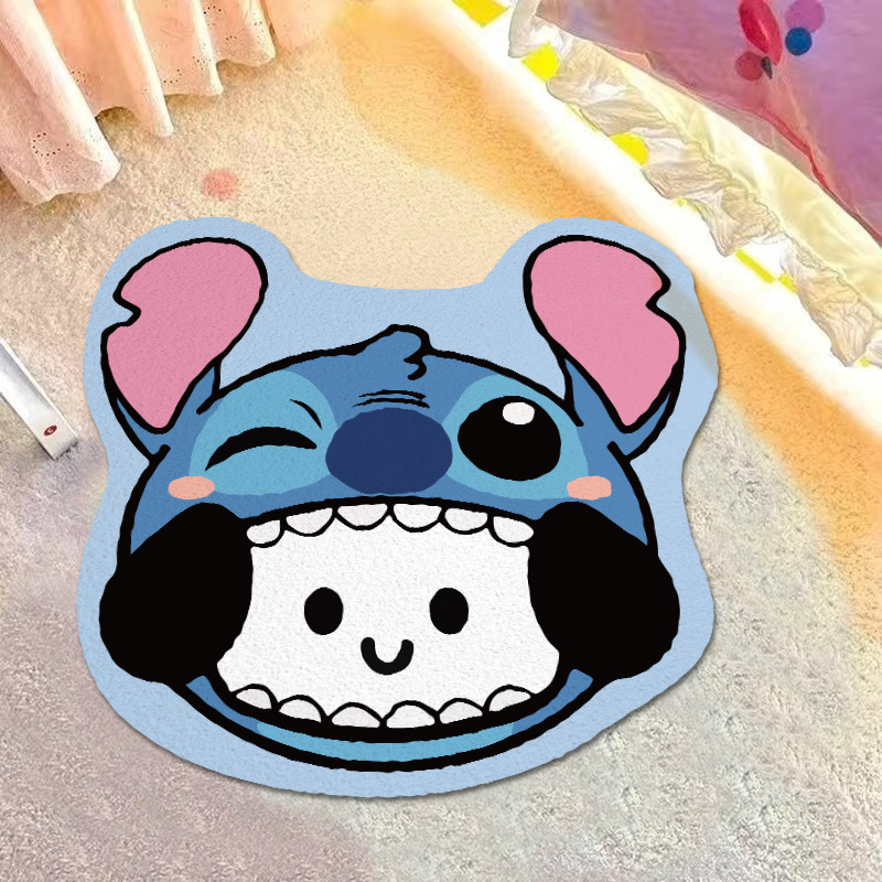 En stock de dibujos animados especial en forma de alfombra de piso de Cachemira Internet celebridad estilo lindo puerta decorativa estera Amazon Generación de pelo estera de mesa de té estera