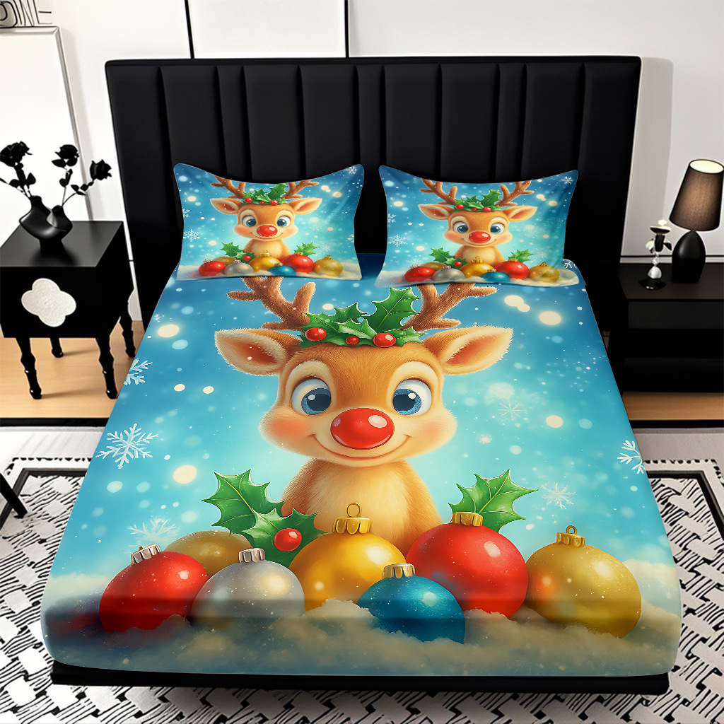 TEMU / JIT transfronterizo para Navidad flexible impresión digital 3D cama de cama de cama de cama de cama fabricantes de ropa de cama