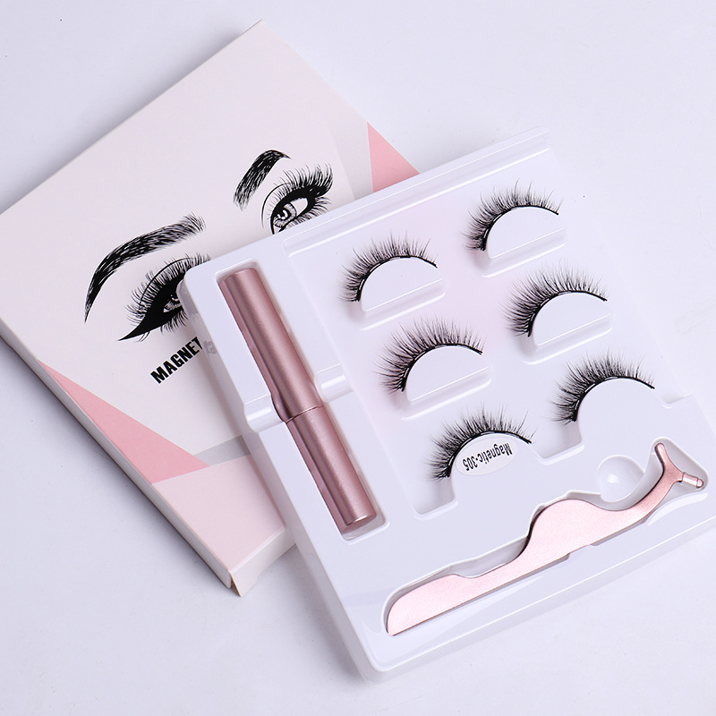 Cílios postiços magnéticos absorventes Cílios postiços naturais grossos e confortáveis 3D sem cola Conjunto de ímãs para cílios Cílios postiços 15 mm_voghion.com