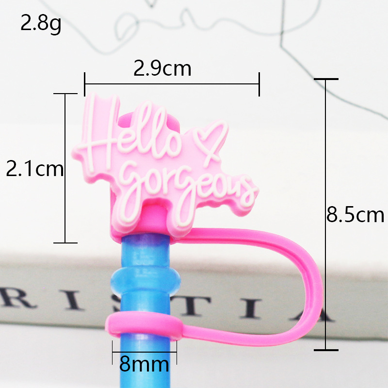 Tapa de paja Spot 7-8mm silicona linda mini muñeca parche tapón a prueba de polvo decoración de pajitas tapón a prueba de polvo