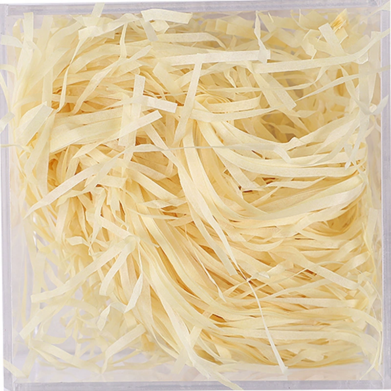 Фабричная продажа коробка подарочная из хлопка бумажной крошки (crushed paper silk) и травяной стебель из шелковой ткани, пасхальная-fold заполнение бумажными волокнами 20 грамм