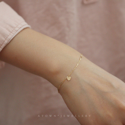 S925 sterling silver gold-plated bracelet for women, versatile, simple, English love pin, very thin hand jewelry