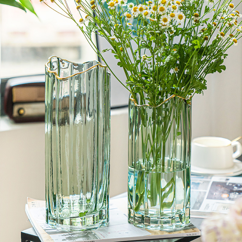 Nordic minimalist creative glass vase home vase transparent glass flower pot home crafts desk decoration