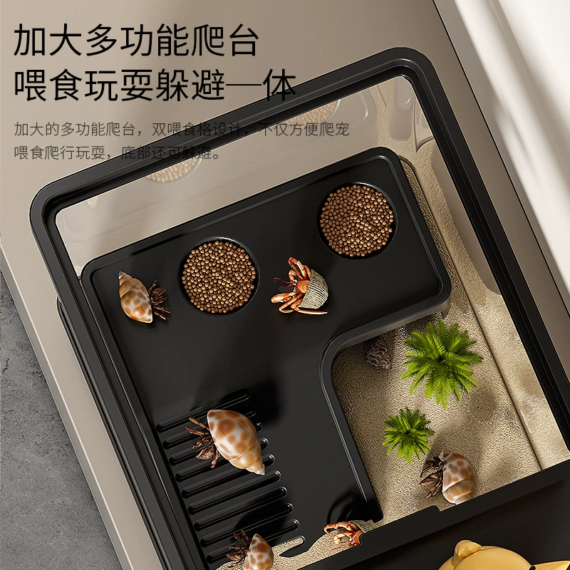 Hermit crab breeding tank ecological landscaping household small villa climbing pet box with climbing platform bottom drainage turtle tank