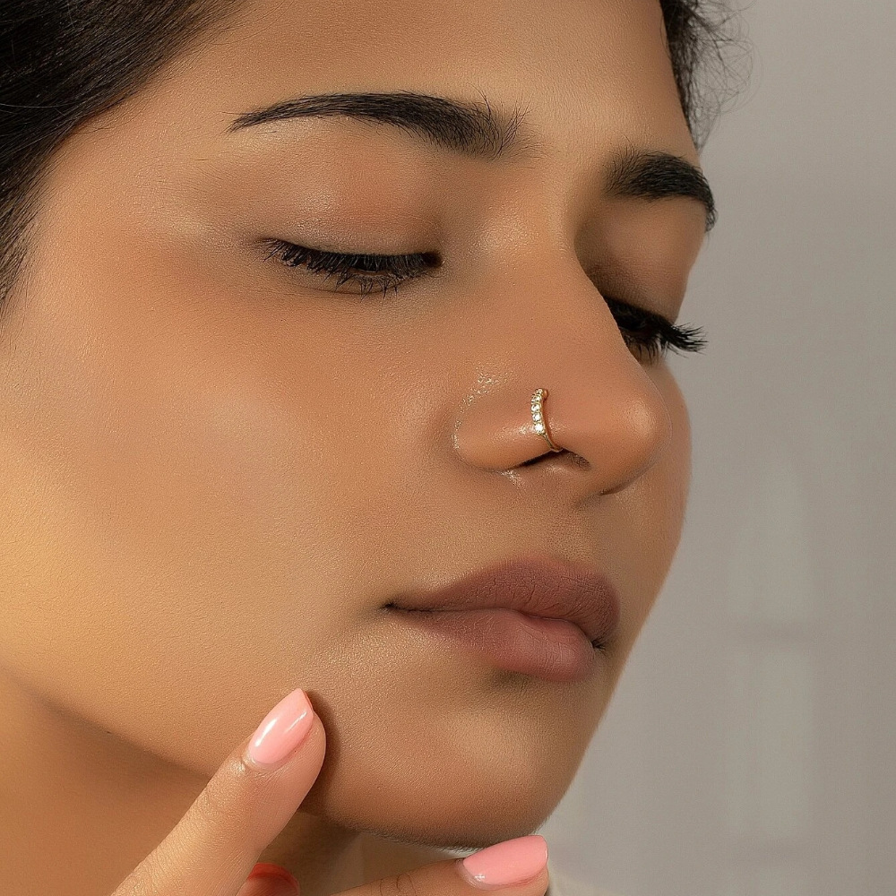 2g Weight Nose Ring Classification 1 Piece Quantity Daily, Street Occasion 925 Sterling Silver Material Star, Moon Pattern Women's Gender Plating Design Simple Style Style 1 Piece Nose Rings & Studs Simple Style Star Moon 925 Sterling Silver Plating 21