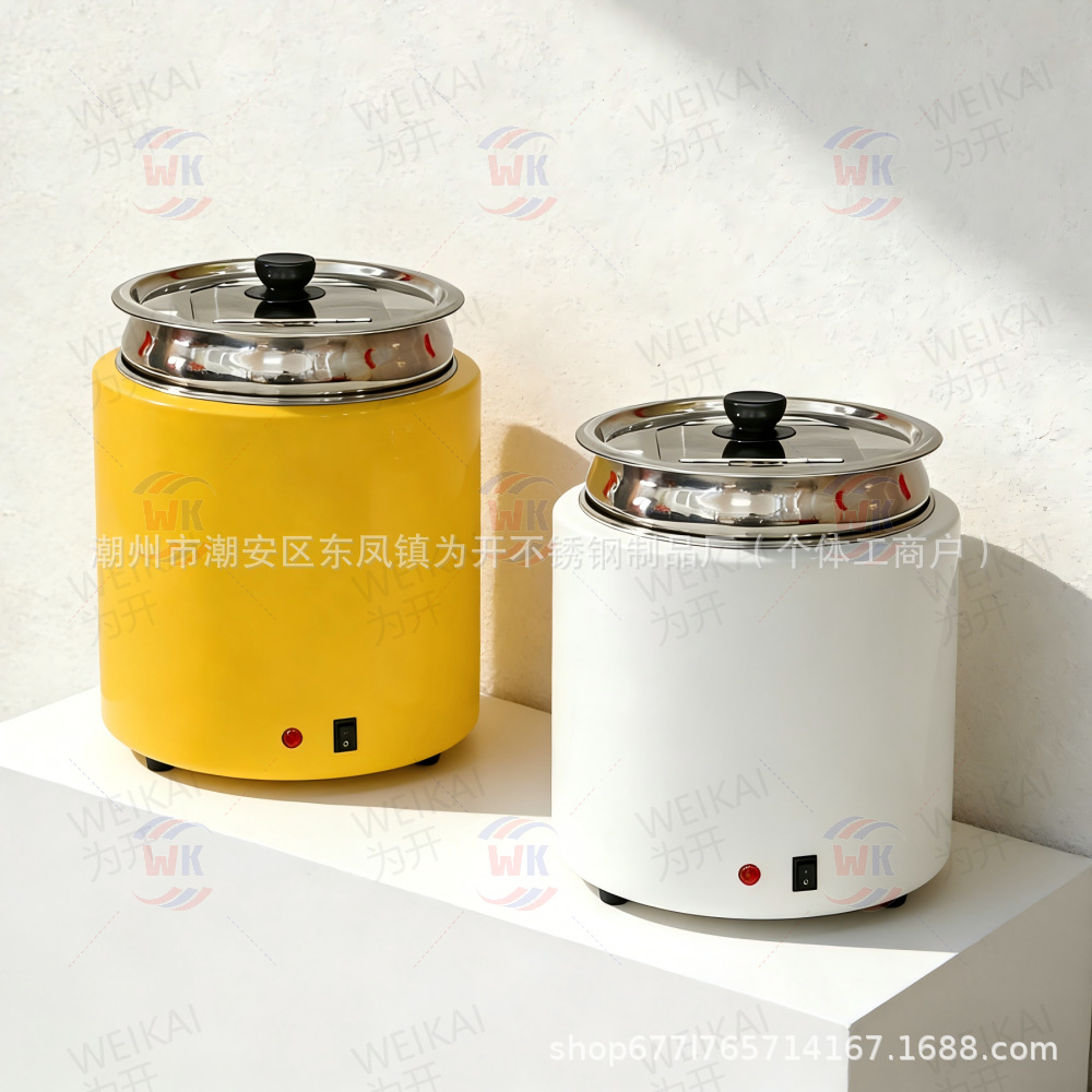 Olla de sopa caliente de acero inoxidable seca 10l comedor escolar cubo de aislamiento térmico del Hotel calefacción eléctrica comercial 304 olla de sopa de grado alimenticio image 4