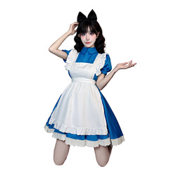 逃亡プリンセスアリス ブルードレス メイド服 メイドパフォーマンス ハロウィンコスチューム 牧歌風ロリータ
