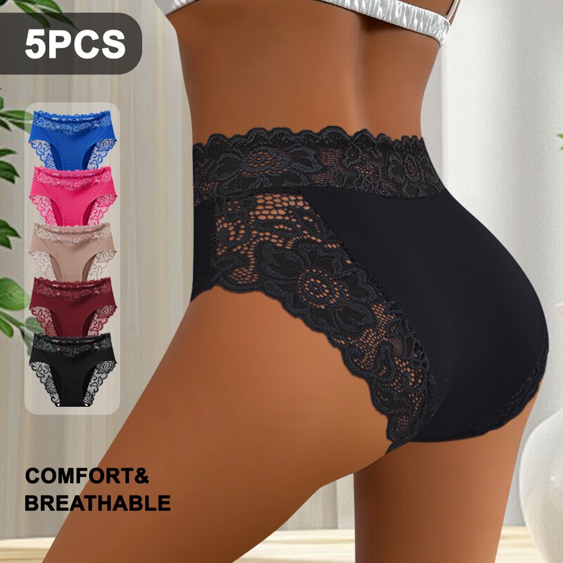 Cross-Border Platform Specializes in Sexy Lace-Spliced Women's Underwear, Breathable and Comfortable Cotton Mid-Waist Thin Briefs for Women Cross-Border Platform Specializes in Sexy Lace-Spliced Women's Underwear, Breathable and Comfortable Cotton Mid-Waist Thin Briefs for Women