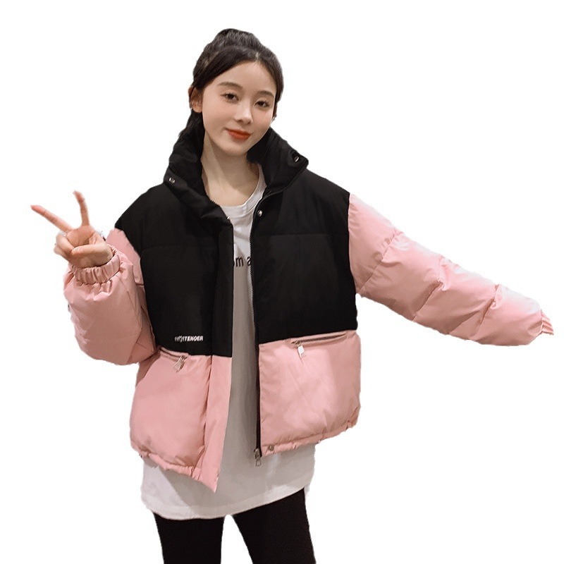 Damenbekleidung Baumwollmantel lockere dicke Wintermäntel Baumwollmantel Stehkragen kleine Baumwolljacke Modemantel_voghion.com