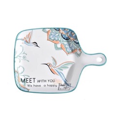 5ZV7批發新款現代曼陀羅釉下彩陶瓷餐具套裝微波爐飯碗烤盤雙耳盤