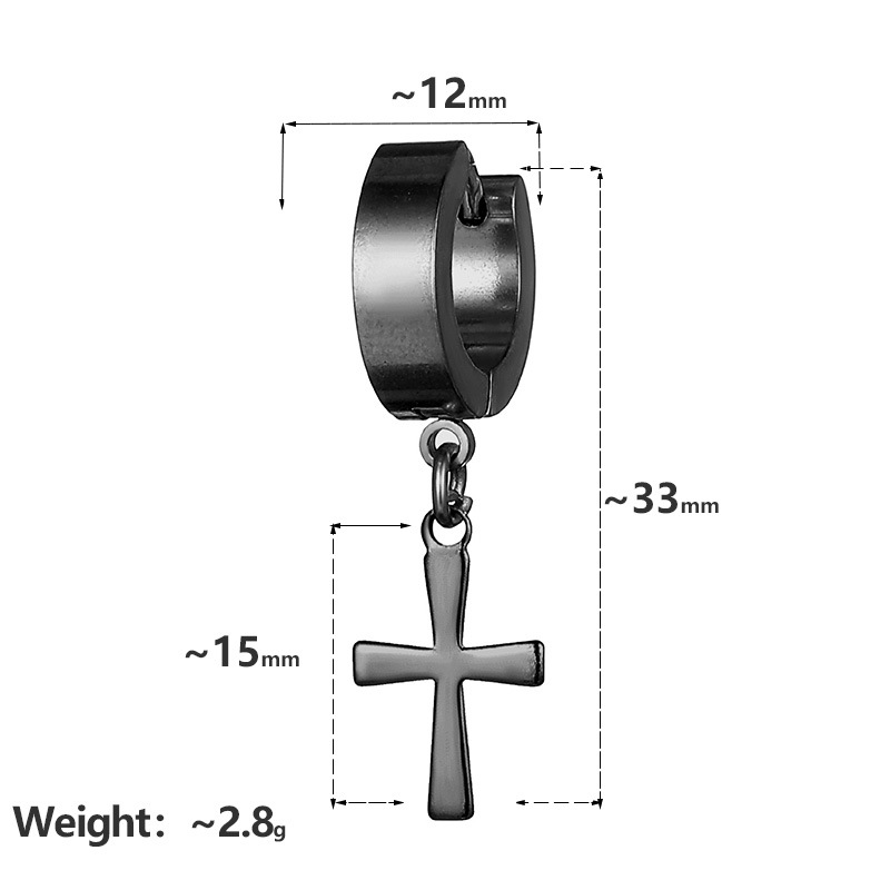 Personality Anti-allergic Cross Stainless Steel Earrings display picture 1