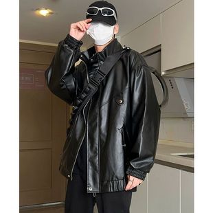 Casual Sports Autumn Couple's Biker Suit Loose Top Jacket Jacket Retro Personalized Men's and Women's Leather Jacket