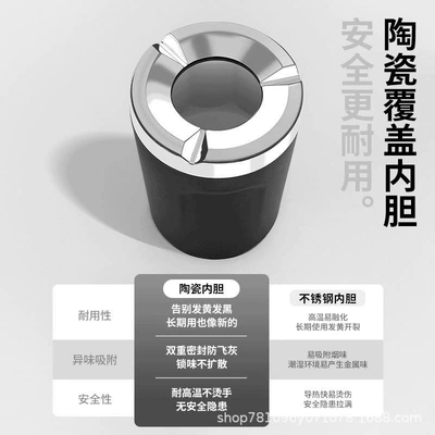 in-car ashtray, anti-drop device — Car ashtray