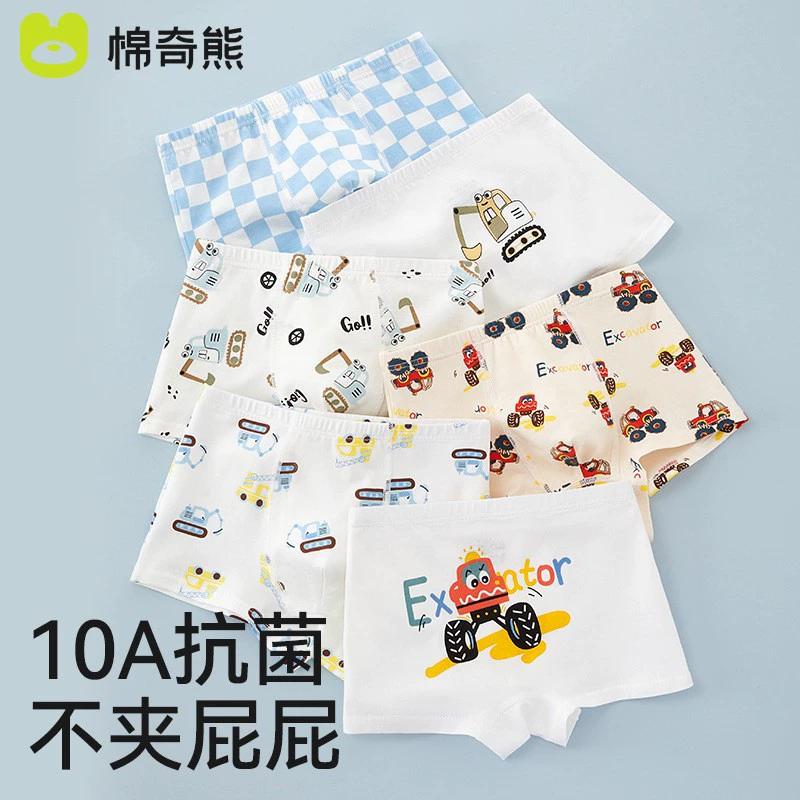 Детские плавки для мальчиков, 6-шт Cotton Cartoon Briefs, размеры 95–170 cm