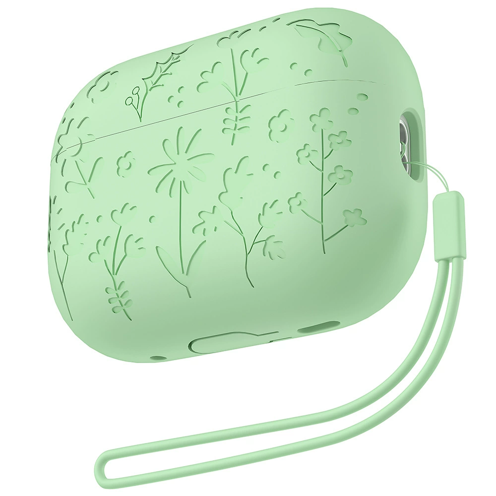 Силиконовый защитный чехол для AirPods (AirPods 4 / Pro3 / 1/2), однотонный цвет с вариантами ремешка
