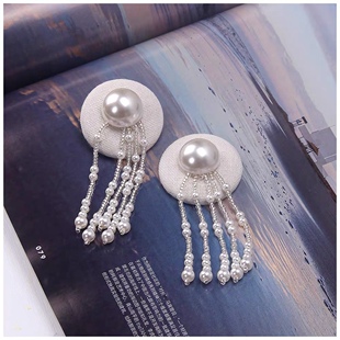 Round cloth pattern buckle handmade tassel pearl pin corsage accessories curtain head decoration all-match brooch