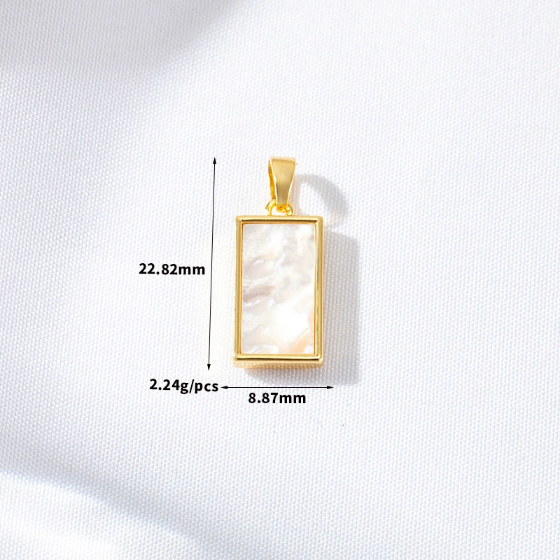 Комплект подвесок и бусин, покрытие 14K золото или палладий, перламутровые вставки, клевер и геометрические формы