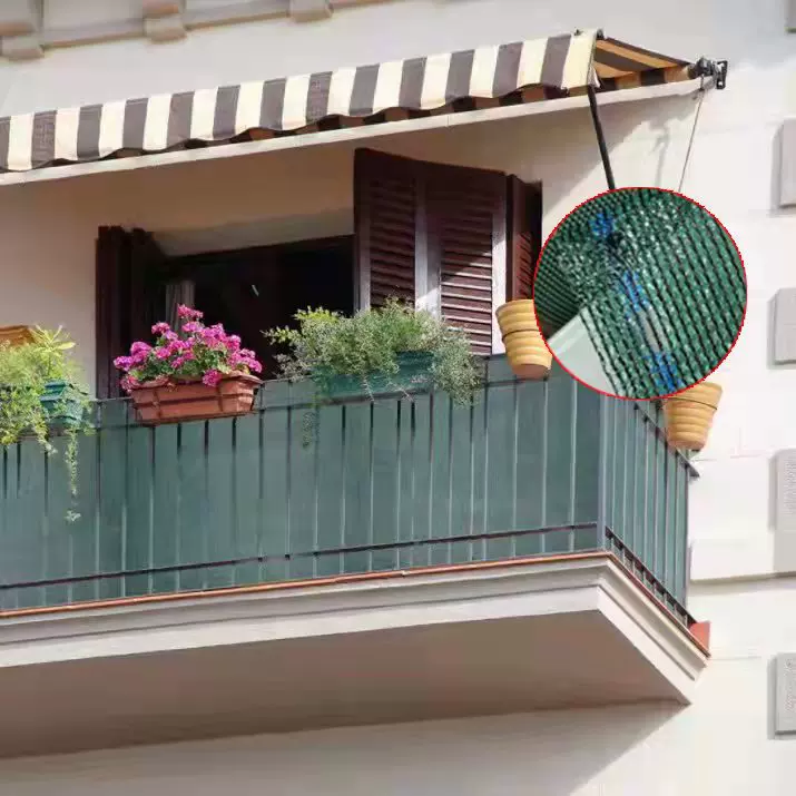 墨绿色围栏网 编织扣眼隐私网 简易阳台网 green privacy fance