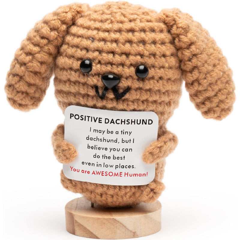 新品跨境亚马逊热销 Crochet Positive ice cream 毛线玩偶励志卡|undefined