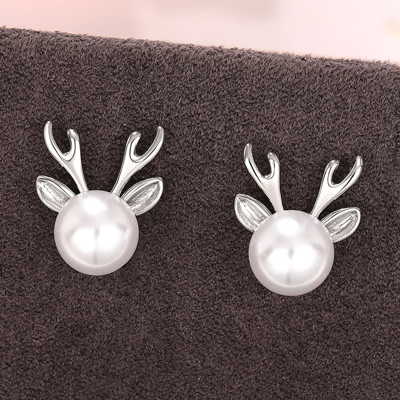Boucles d'oreilles en bois de cerf pour femme en perles mignonnes Cao Shi, boucles d'oreilles à la mode, bijoux assortis pour Noël, cadeau_voghion.com