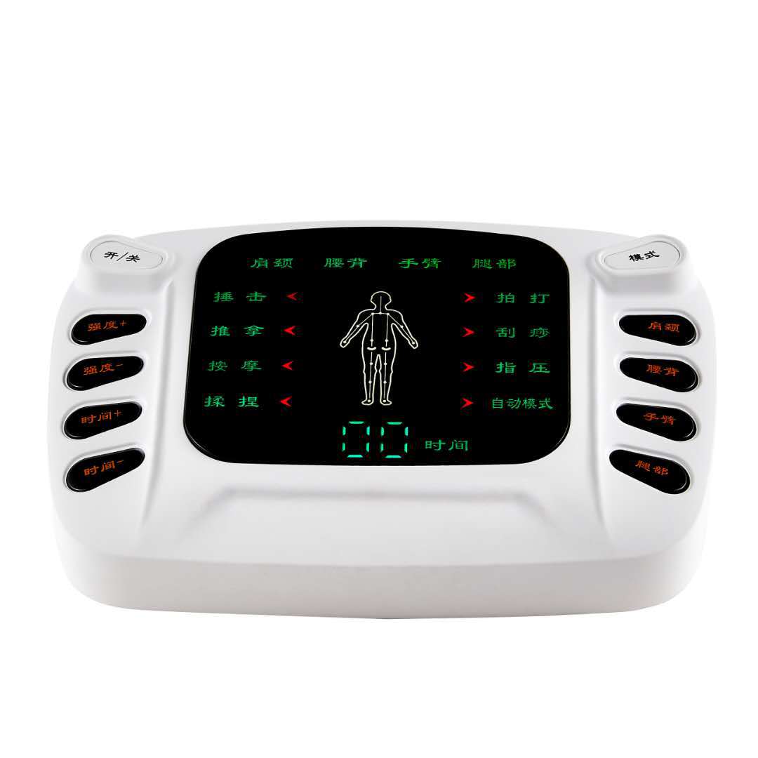 Masaje de frecuencia media pegatinas cuello masajeador pantalla a color doble agujero pulso multifuncional digital Meridian masajeador transfronterizo hogar