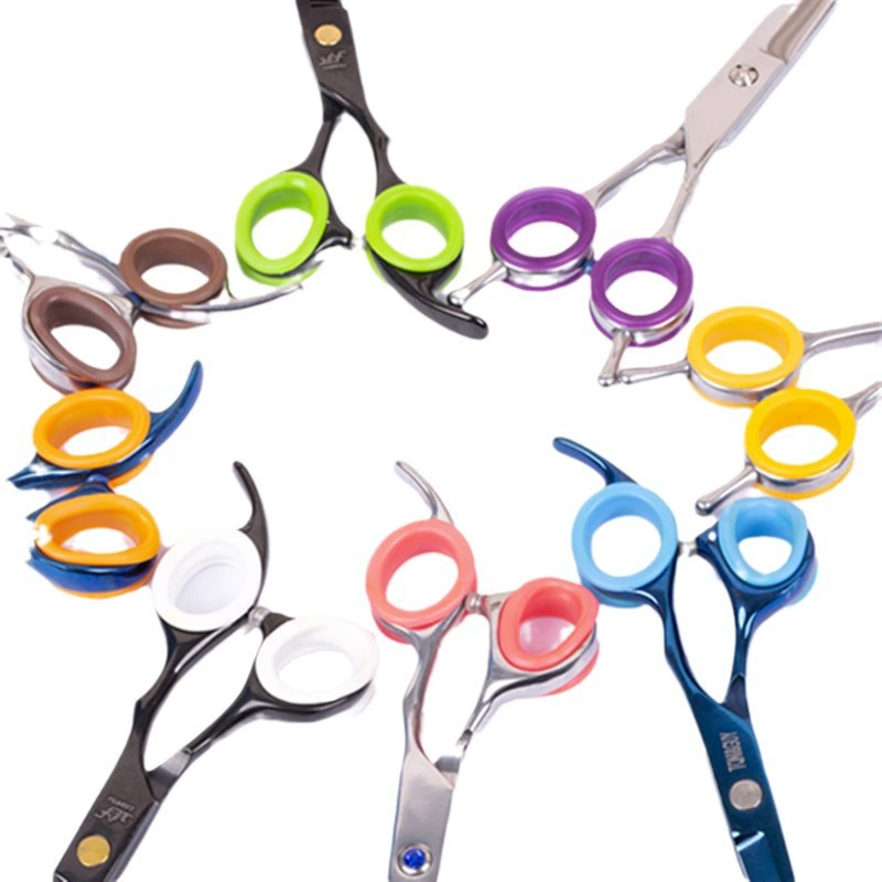 Ножницы, силиконовые кольца на палец, набор колец, большие красивые ножницы для домашних животных, высокоэластичное цветное нескользящее защитное кольцо для пальцев