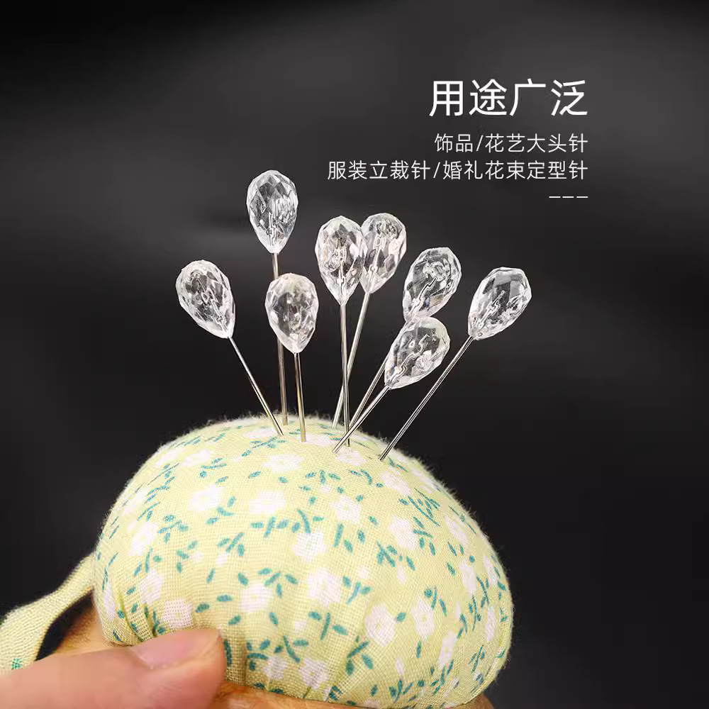 Pear-Shaped Diamond Needle Acrylic Scarf Accessory Needle High-Quality Imitation Crystal Transparent Pear-Shaped Diamond Needle (Boxed)