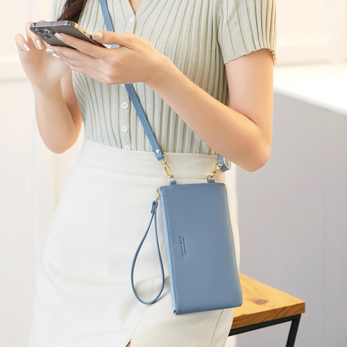 Touchscreen women's minimalist crossbody phone wallet 2024 summer fresh and versatile fashionable mini shoulder bag