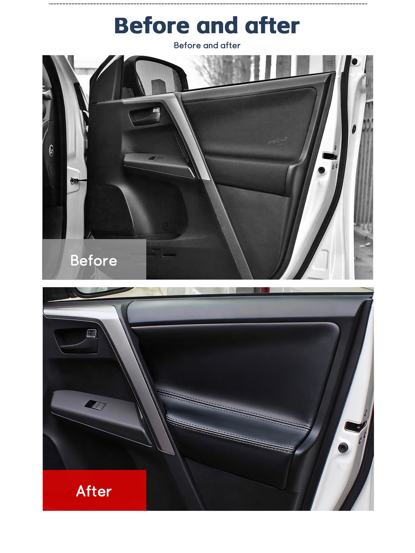 Toyota RAV4 13-19 Car Door Panel Leather Interior Modification