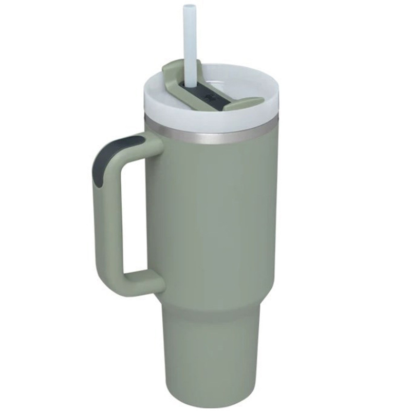 Transfronterizo en stock 40Oz Coche Taza de gran capacidad de doble capa de acero inoxidable mango Taza portátil al aire libre taza de vacío del coche