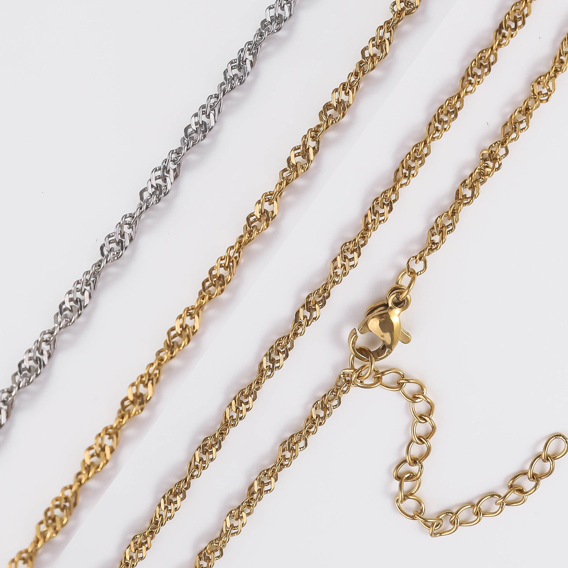 9g Weight Chain Jewelry Making Type DIY Jewelry Accessories Classification 1 Piece Quantity 304 Stainless Steel Material Solid Color Pattern Plating Design Simple Style, Classic Style Style 1 Piece 304 Stainless Steel Solid Color Chain 无
