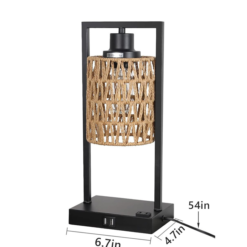 HOME Touch Atmosphere Light USB recargable dormitorio cabezal de la cama lámpara de noche tejida a mano bohemia decoración lámpara de escritorio