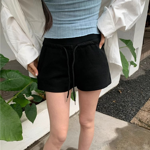 Grey Athletic Shorts for Women - 2025 High-Waisted Drawstring Fitted Design Sensory Casual Hot Pants